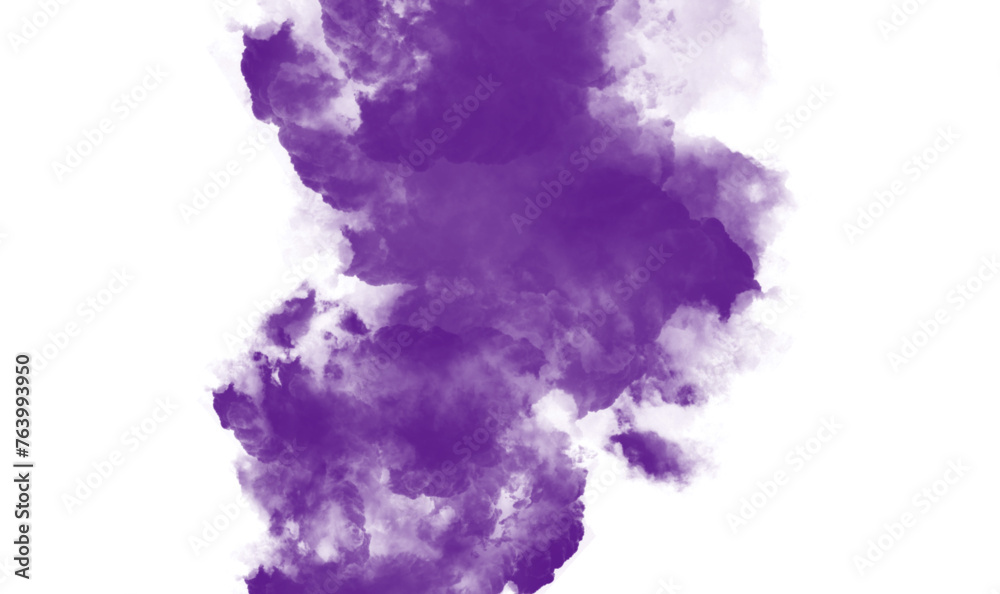 Purple smoke texture on white  background