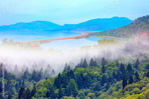 Panoramic view of iztuzu beach - Dalyan, Turkey