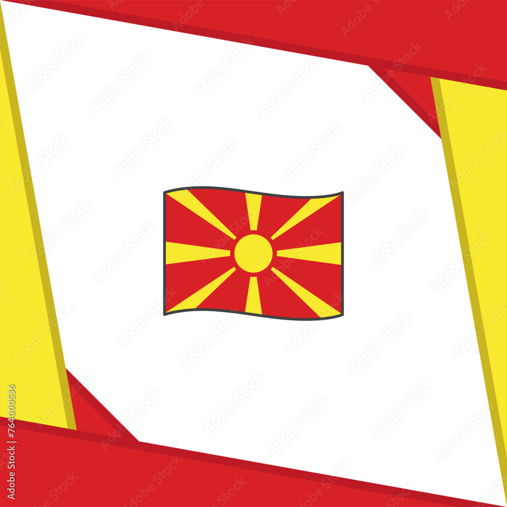 North Macedonia Flag Abstract Background Design Template. North Macedonia Independence Day Banner Social Media Post. North Macedonia Independence Day