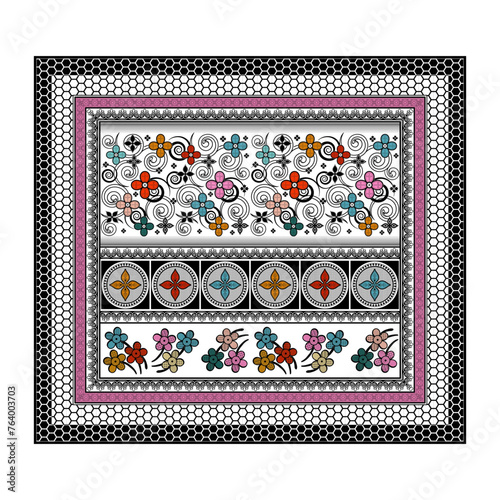 bedsheet design digital art use hand work and digital printing