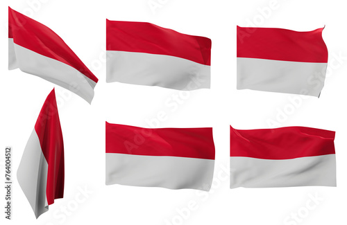 Free Download Large pictures of six different positions of the flag of Monaco - GFXLoad