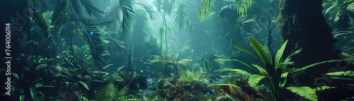 Exploration of a lush alien jungle on a distant exoplanet