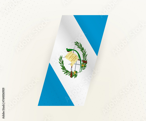 Abstract modern vertical flag of Guatemala on beige background with dots.