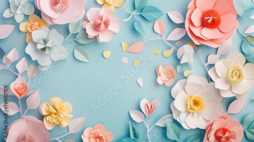 Background made out of paper flowers © Mark
