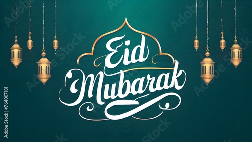 StockPhoto Elegant Eid Mubarak calligraphy elevates stylish celebration poster