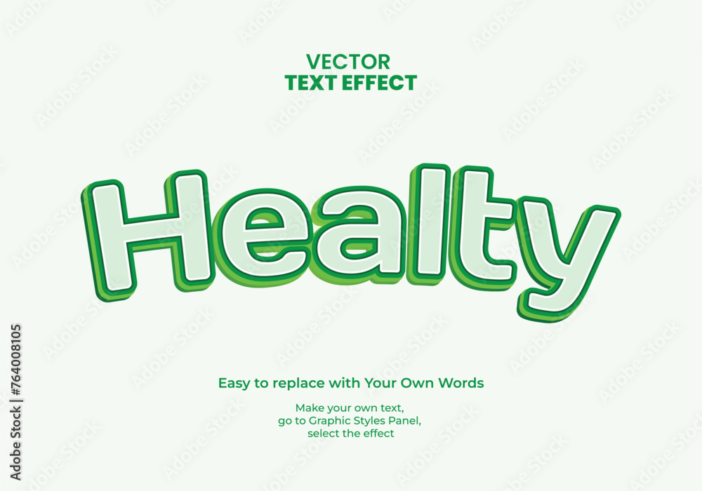 healty 3D text effect vector healty 3D text effect vector