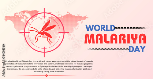 World Malaria Day, campaign or celebration banner design Empowering Communities, Eliminating Malaria