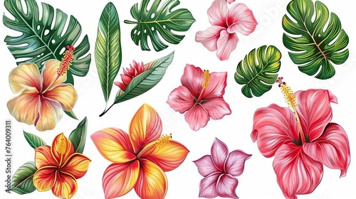 A tropical flower set