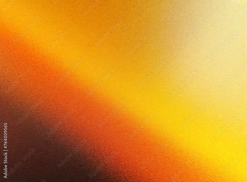 Yellow orange brown, background template design with grainy noise grungy spray texture , empty space. - obrazy, fototapety, plakaty 