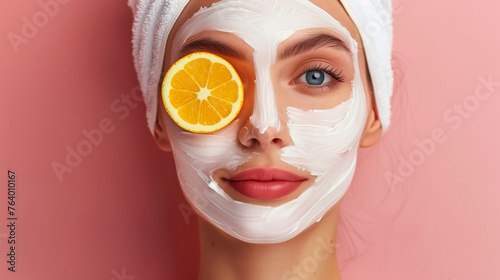 woman with facial mask