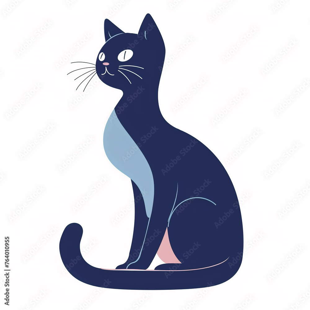 Obraz premium illustration of a cat, cute kitty isolated on white background, isolated flat vector modern animal illustration, full of love and cuteness