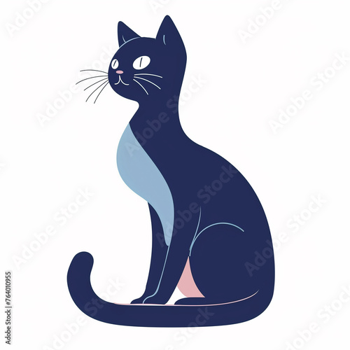 illustration of a cat, cute kitty isolated on white background, isolated flat vector modern animal illustration, full of love and cuteness