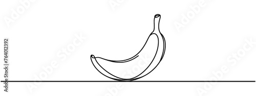 Banana continuous line drawing vector illustration. One line banana