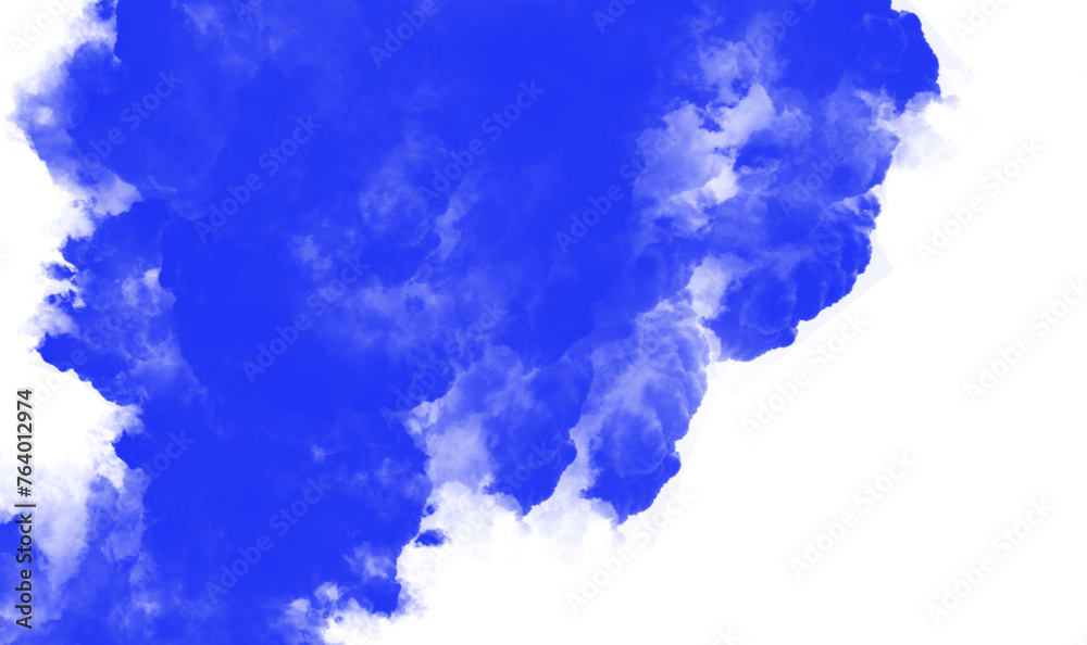 Blue smoke texture on white  background