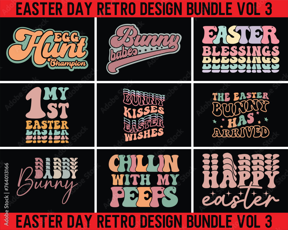 Easter Retro Design Bundle Vol 3,Easter Vintage Retro design Bundle,Easter Retro design Bundle, Groovy Style Easter Day Design Bundle,funny easter,Cut Files Cricut,Silhouette