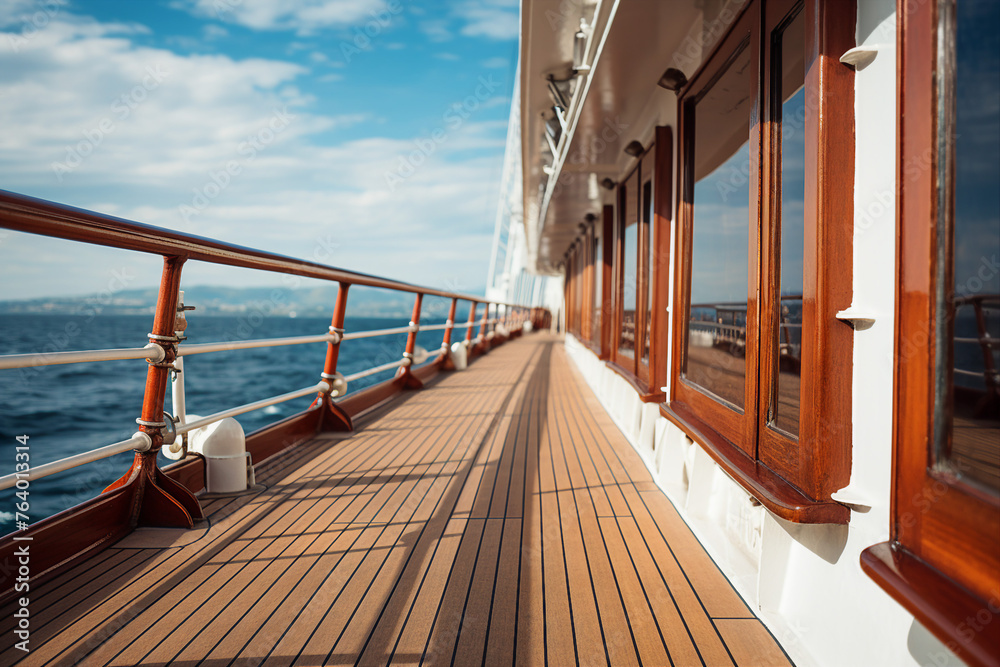 Naklejka premium Generative AI image photo of luxury yacht worldwide cruise around world vacation beautiful day