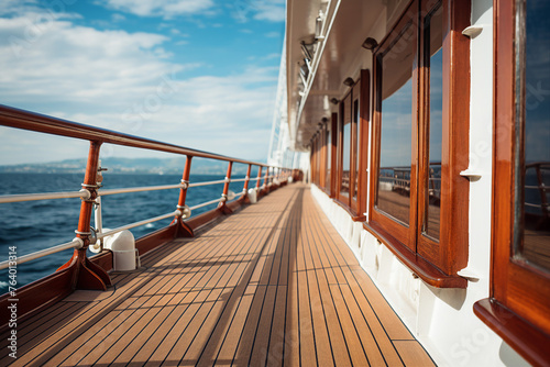 Generative AI image photo of luxury yacht worldwide cruise around world vacation beautiful day © Tetiana