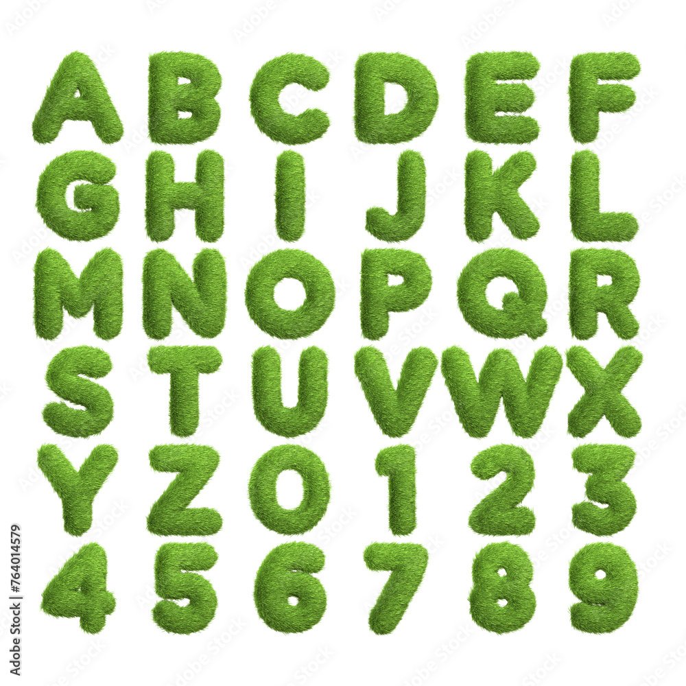Three Zero Letters Complete set of alphabet letters and numerals from zero to nine with a ...