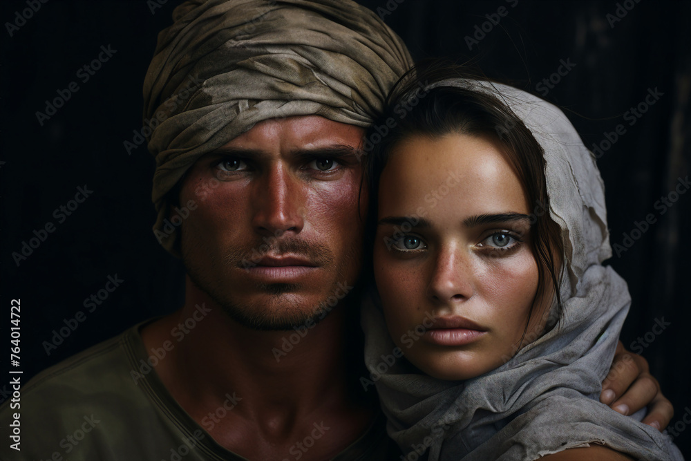 Generative AI photo of patient warrior fighter suffering severe pain in white bandages after bomb explosion Generative AI photo of patient warrior fighter suffering severe pain in white bandages after bomb explosion