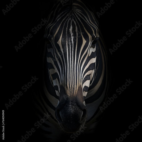 zebra in black
