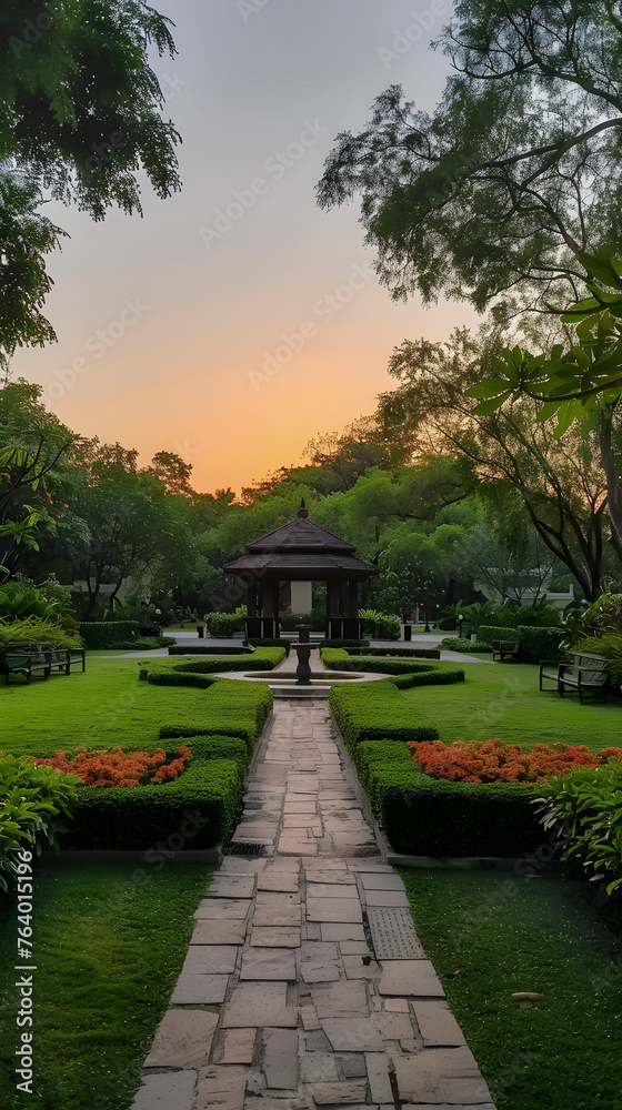 The Serenity and Elegance Displayed at the Beautiful Sunset in The JQ Gardens