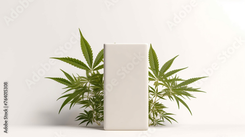 packaging of the product with a marijuana leaf to place the logo and text.