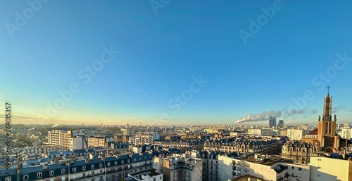 Morning Light over Paris, Featuring the Iconic Bell Tower of the Église du Saint-Esprit