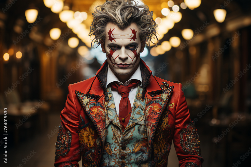 Funny and scary circus actors providing excellent performance carnival evening weekend fair Generative AI picture Funny and scary circus actors providing excellent performance carnival evening weekend fair Generative AI picture