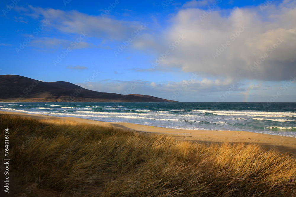 Scarista beach view by sunny noon, Isle of Harris, Hebrides, Scotland