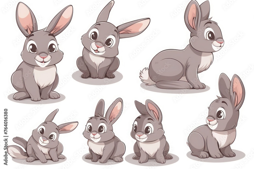Cute and Cartoonish Bunny, Adorable bunny clip art featuring chubby ...