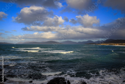 Borve beach view by sunny noon, Isle of Harris, Hebrides, Scotland