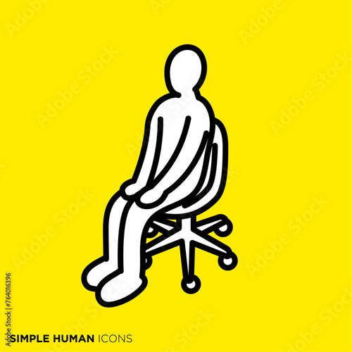 シンプルな人間のアイコンシリーズ, 礼儀正しく座る人