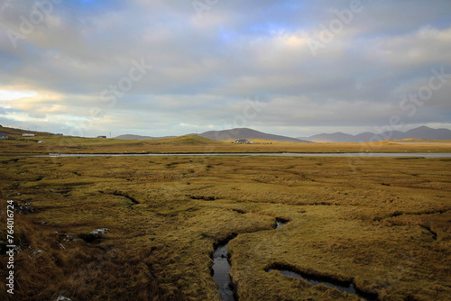 Marshes view near Luskentyre beach, Isle of Harris, Hebrides, Scotland photo