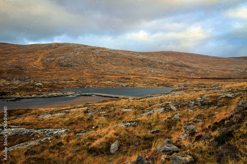 Isle of Harris landscape near south beaches, Hebrides, Scotland