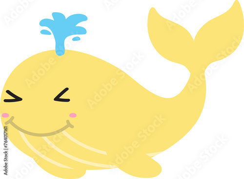 cute whale cartoon  sea animal