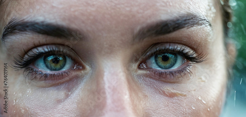 Close-up face and eyes, sta...