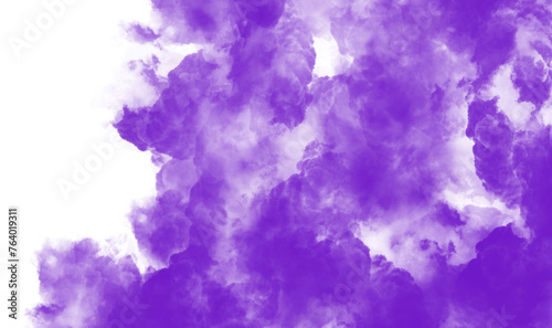 Purple smoke texture on white  background