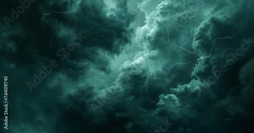 On a stormy night, the skyscape is filled with dark, smokey clouds, under strong winds and a dark blue sky, in an experimental art style.