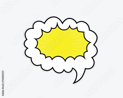 Empty boom comic text speech bubble. Cartoon superhero print.