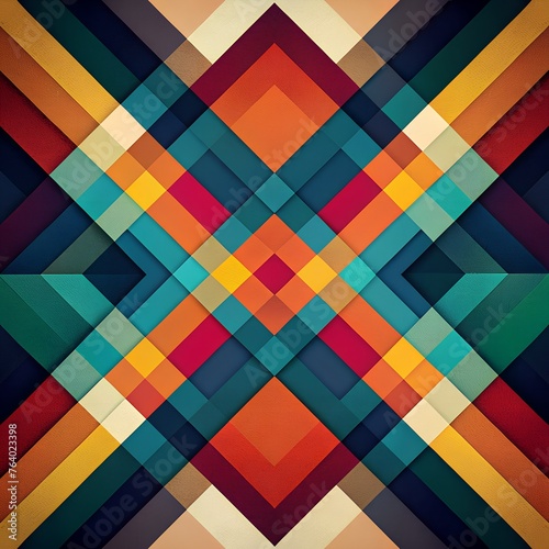 minimalist geometric pattern background with intersecting lines and vibrant contrasting colors