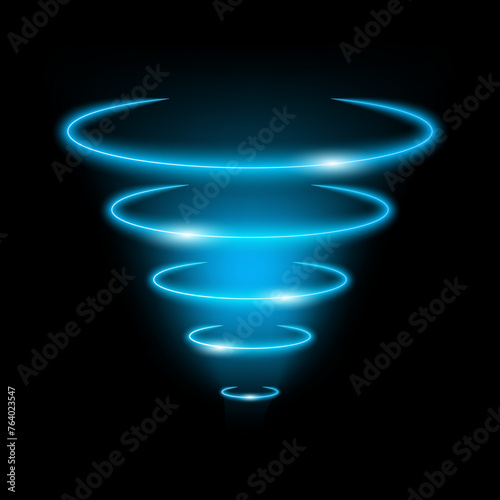 Wi-Fi light effect, Blue glowing signal wifi sensor waves internet wireless connection. Wireless wi fi technology digital radar or sonar with glowing light effect. Vector