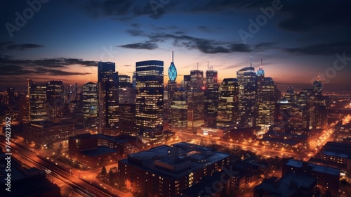 city skyline, Skyline of downtown New York