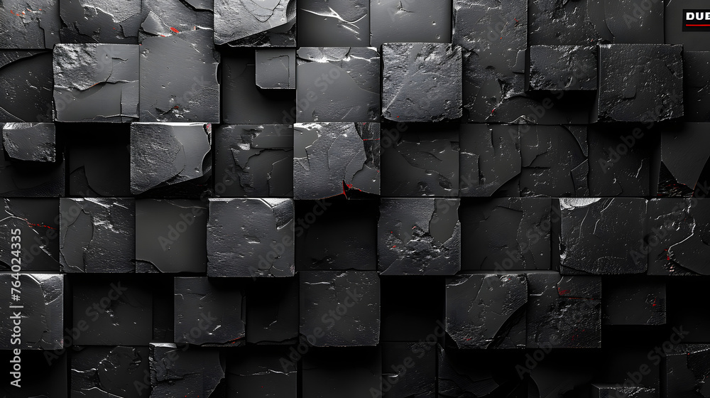 A close-up image of a textured black stone wall featuring cracks and small red details, evoking a sense of decay A close-up image of a textured black stone wall featuring cracks and small red details, evoking a sense of decay