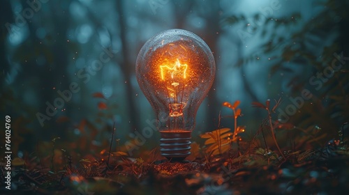 Human brain lightbulb new ideas concept