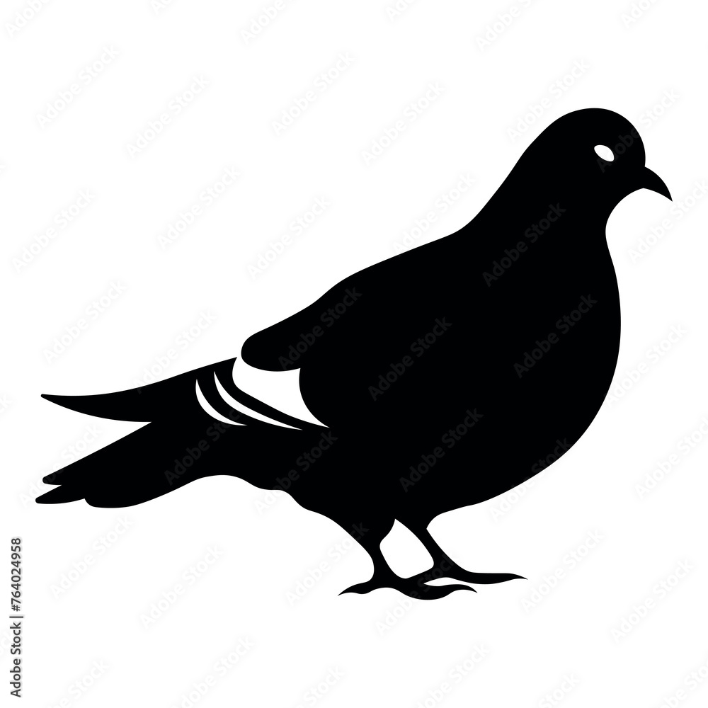Fototapeta premium black vector pigeon icon on white background