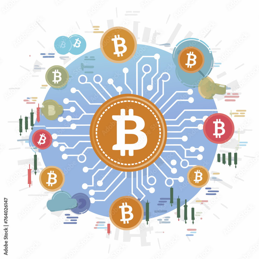 illustration of bitcoin crypto coin chart illustration of bitcoin crypto coin chart