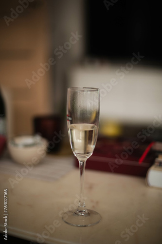 A sparkling glass of champagne, capturing the essence of celebration and elegance in a single image