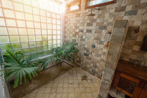 Shower room old stone style
