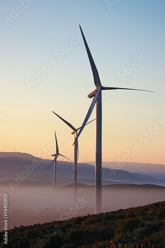 Wind turbine farm for renewable energy