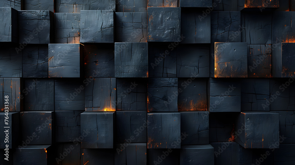 Wall of textured cubes rendered in monochrome, depicting a modern and stylized pattern effect Wall of textured cubes rendered in monochrome, depicting a modern and stylized pattern effect